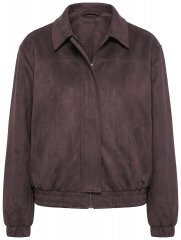 Ulla Popken 853792 Veste en suédine Marron