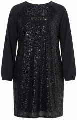 Ulla Popken 853871 Robe à sequins Noir