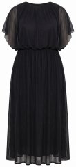 Ulla Popken 854031 Robe en mousseline à manches courtes Noir