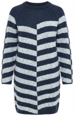 Ulla Popken 854095 Robe en maille à manches longues Bleu marine