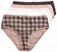 Ulla Popken 854114 Culottes à carreaux lot de 5 Taupe
