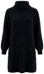 Ulla Popken 854602 Robe en maille à manches longues et col roulé Noir