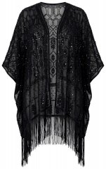 Ulla Popken 855134 Veste à sequins Noir