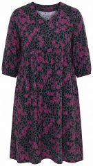 Ulla Popken 855270 Robe en jersey imprimée à col V Anthracite