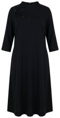 Ulla Popken 855373 Robe en jersey imprimée Noir