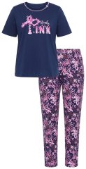 Ulla Popken 856141 Pyjama à manches longues Bleu marine