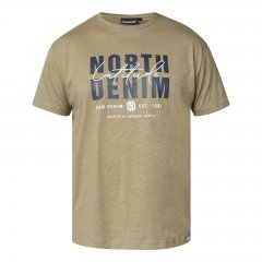 North Latitude T-Shirt Slub With Print Marron/Beige