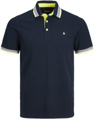 Jack & Jones PAULOS Short Sleeve Polo Dark Navy/NEON