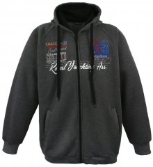 Lavecchia 612 Printed Zipper Hoodie Charcoal