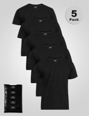 D555 Smartly T-shirt col rond Noir lot de 5