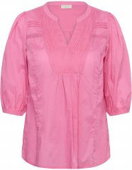 Kaffe Curve Karlia 3/4 Sleeve Blouse Pink