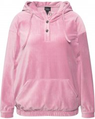Ulla Popken Corduroy Hoodie Raspberry