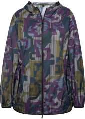 Ulla Popken Abstract Print Lightweight Rain Jacket Mixed Colors