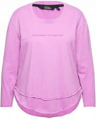 Ulla Popken Layered Look Memories Embroidered Long Sleeve Tee Amethyst