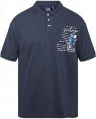 North Latitude 61130 Polo Piqué avec Print Poitrine Bleu Marine