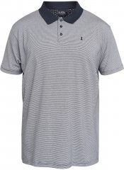 North Latitude 61136 Polo Rayé Teint en Fil Bleu Marine