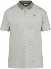 North Latitude 61136 Polo Rayé Teint en Fil Vert Olive
