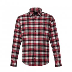 JP1880 Shirt Flannel Checked Long Sleeve Red TALL