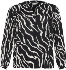 Kaffe Curve Mirta Tilly Blouse Noir/Antique Imprimé Zèbre