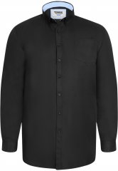 D555 Richard Chemise Oxford Manches Longues TALL Noire