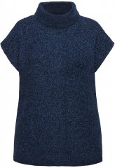 Ulla Popken Cap Sleeve Turtleneck Sweater Blue