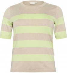 Kaffe Curve Lizzy Pull rayé Beige/Vert