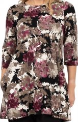 Scandinavian Caramel Flower Petals Tunic Brown
