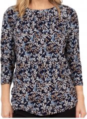 Scandinavian Caramel Tiny Flower Petals Blouse Light Blue