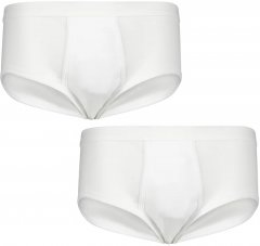 Adamo Royal Fine Ribbed Briefs 2-Pack White