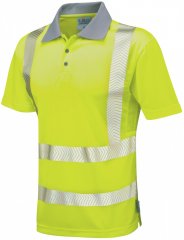 Leo Woolacombe Coolviz Plus Polo Hi-Vis Yellow