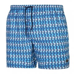 Espionage SW086 Short de Bain Imprimé Poissons Bleu