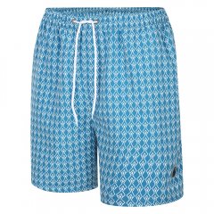 Espionage SW094 Short de Bain Imprimé Géométrique Bleu