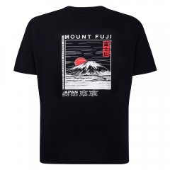 Espionage T422 T-shirt Imprimé Mount Fuji Bleu Marine