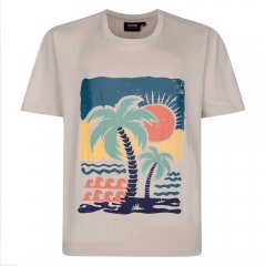 Espionage T448 desert island t-shirt imprimé écru
