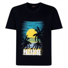 Espionage T448 paradise t-shirt imprimé bleu marine