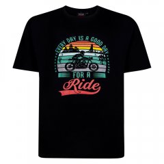 Espionage T451 T-shirt Imprimé Good Day For A Ride Noir