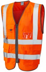 Leo Cobbaton Coolviz Superior Waistcoat Hi-Vis Orange