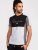 D555 Felix Couture Crew Neck Cut And Sew T-Shirt Black/Charcoal - T-shirts - T-shirts Homme Grande Taille