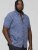 D555 KYLE S/S Micro AO Print Shirt Blue - Chemises - Chemises Grandes Tailles Hommes