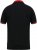D555 CHESTER Pique Polo With Red Collar With Tipping Detail And Chest Embroidery Black - Polos - Polos homme grande taille