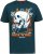 D555 NEAL Skull With Flames Printed Crew Neck T-Shirt Navy/Blue Twist - T-shirts - T-shirts Homme Grande Taille