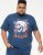 D555 NEAL Skull With Flames Printed Crew Neck T-Shirt Navy/Blue Twist - T-shirts - T-shirts Homme Grande Taille