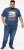 D555 NEAL Skull With Flames Printed Crew Neck T-Shirt Navy/Blue Twist - T-shirts - T-shirts Homme Grande Taille