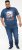 D555 NEAL Skull With Flames Printed Crew Neck T-Shirt Navy/Blue Twist - T-shirts - T-shirts Homme Grande Taille