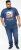 D555 NEAL Skull With Flames Printed Crew Neck T-Shirt Navy/Blue Twist - T-shirts - T-shirts Homme Grande Taille