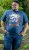 D555 NEAL Skull With Flames Printed Crew Neck T-Shirt Navy/Blue Twist - T-shirts - T-shirts Homme Grande Taille