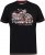 D555 LORNE Motor Bike Splatter Printed Crew Neck T-Shirt Washed Black - T-shirts - T-shirts Homme Grande Taille