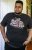 D555 LORNE Motor Bike Splatter Printed Crew Neck T-Shirt Washed Black - T-shirts - T-shirts Homme Grande Taille