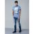 D555 Howie Fine Stripe T-shirt Blue - T-shirts - T-shirts Homme Grande Taille
