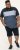 D555 Leeds Cut And Sew Polo With Jacquard Collar And Cuffs Navy - Polos - Polos homme grande taille